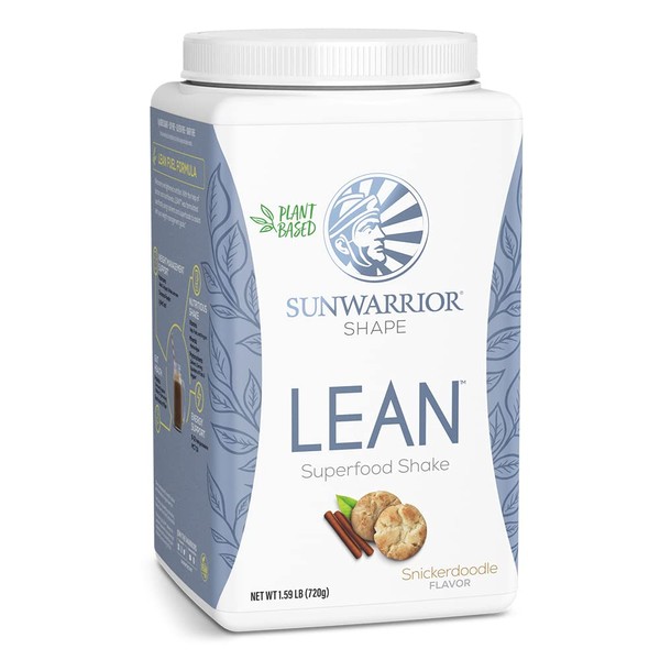 Vegan Protein Superfood Shake Meal Replacement Organic Protein Supplement | Gluten Free Non-GMO Dairy Free Sugar Free Low Carb Plant Based Protein | Snickerdoodle 20 Servings | Shape Lean by Sunwarrior