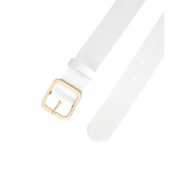 Allegra K Women's Wide Belt Wide Waist Belt Adjustable Pin Buckle Casual Stylish, white gold buckle