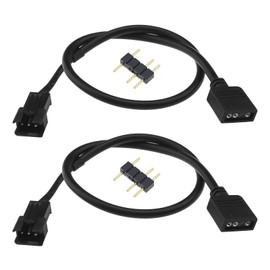 EMSea Pack of 2 3-Pin RGB Light Strips Conversion Cable Computer Motherboard Lighting Conversion Line Compatible with Alphacool Ice Control Systems 3-Pin to 3-Pin ARGB 30 cm