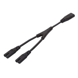 Strhowill (1ft/0.3m) IEC 320 C8 to Dual C7 Power Cord, Figure 8 Male to Double Female Adapter 1 in 2 Out AC Power Cord,IEC 320 C8 to Dual C7 Y Split Power Cord (C8 to 2X C7)