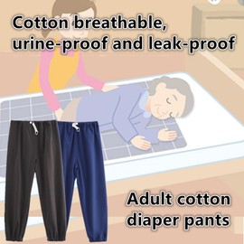 LAROTSUBA Reusable Washable Diaper Pants,Incontinence Care Leak-Proof Pants,Patient Care Pants,Waterproof Leak-Proof Incontinence Pants for Adult, Elderly, Physiological Periods(Long,Grey,L)