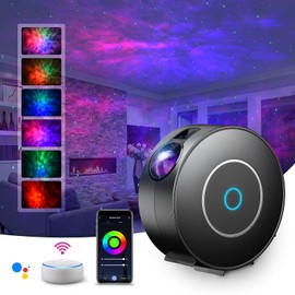 SUPPOU LED WiFi Galaxy Projector, Smart Night Light Kids Adults 3D Star Projector Light with RGB Adjustment/Voice Control/WiFi/Timer Compatible Alexa Google Assistant for Room Decor