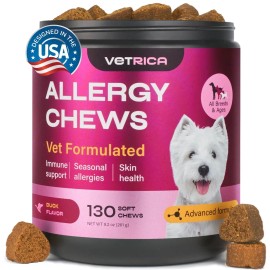 UD Dog Allergy Relief Chewable Treats Immune Support Hemp Seed Oil Turmeric Quercetin Supplements for Itchy Skin Hot Spots Pets