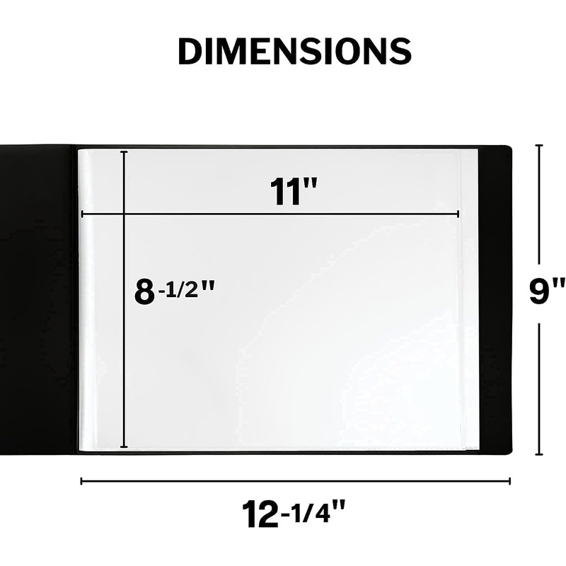 Dunwell 8.5x11 Portfolio Binder (Horizontal), Plastic Presentation Book, 24 Pockets