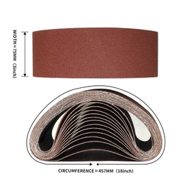 Sruhrak Sanding Belt 75 x 457 mm Pack of 10 Belt Sander Sanding Belts for Sanding, Filing, Sharpening and Rust Removal (60 Grit)