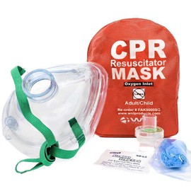 WNL Products CPR Rescue Mask, Adult/Child Pocket Resuscitator, Soft Case Kit with Belt Clip