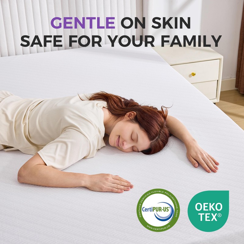 BDEUS King Size 2 Inch Gel Memory Foam Mattress Topper