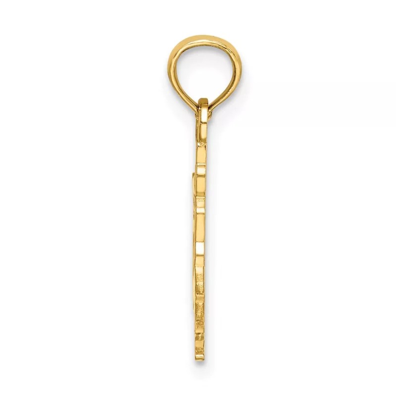 GlittersandGold 14k Solid Polished Gymnast Charm Bracelet Necklace