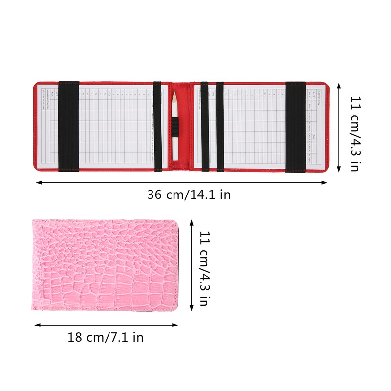 Golf Scorecard Holder PU Leather Scoring Book Golf Score Card