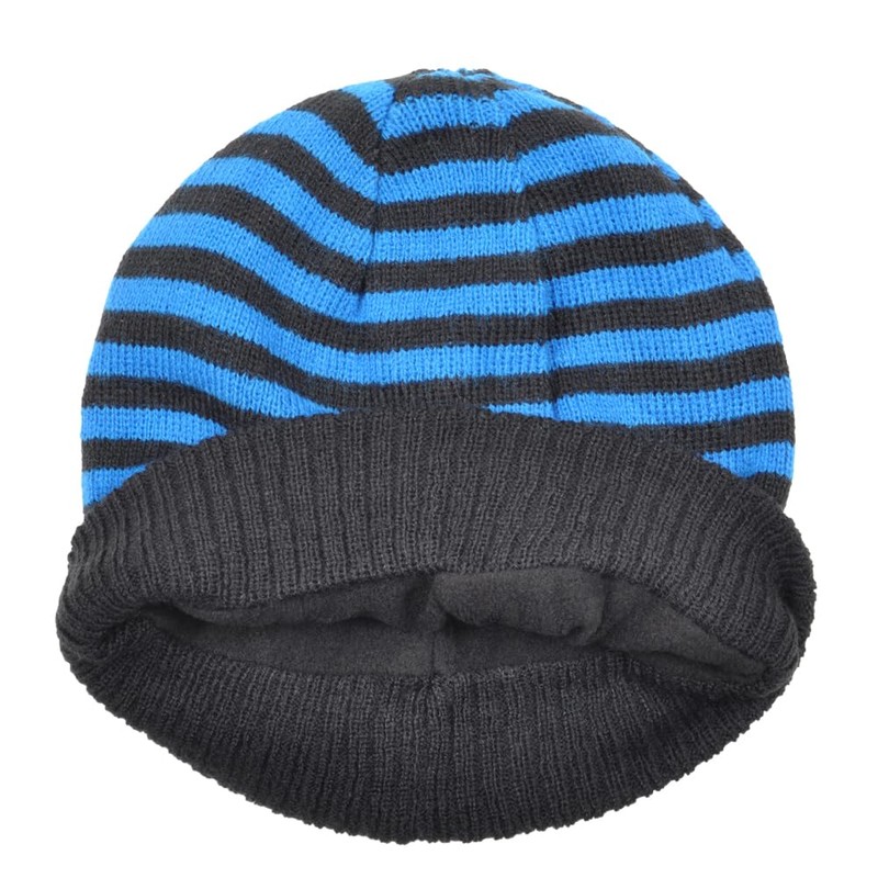 Inter Cappello Cuffia Rigato con Interno in Morbido Cotone, Logo