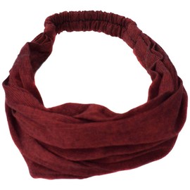 Gheri Cotton Elastic Hippie Bohemian Bandana Headband Plain Maroon