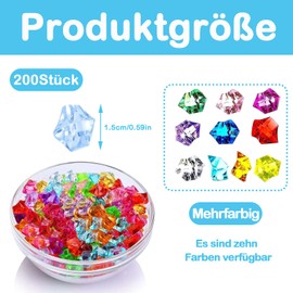 PVFZXS 200 Pieces Decorative Stones, Gemstones for Children, Decorative Stones, Diamonds, Children, Gemstones, Children's Birthday Party for Pirate Treasure, Wedding, Vases, Table Decoration, Crafts