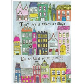 Curly Girl Friendship Card- They say it Takes a Village