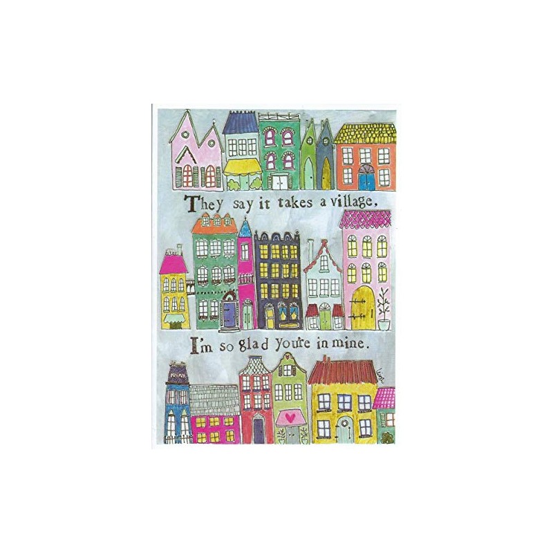 Curly Girl Friendship Card- They say it Takes a Village