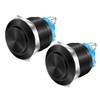 DaierTek 12V 19mm Momentary Horn Push Button Switch Black Metal