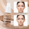 PHOERA Base De Maquillaje, Corrector, Base Líquida, 24 Horas