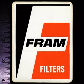 FRAM FILTERS - Original Vintage 1960's 70's Racing Decal/Sticker NHRA Nascar