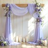Wedding Arch Draping Fabric, 2 Panels 18FT Purple Sheer Backdrop