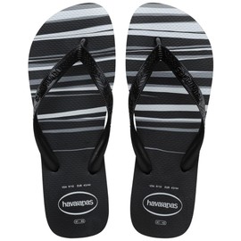 Havaianas Men's Top Basic Flip Flop Sandal, Black/White, 9-10