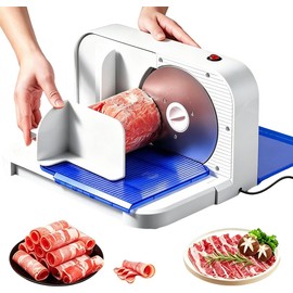 Cortadora de Carne Eléctrica, Rebanador de Alimentos Plegable con Cuchilla