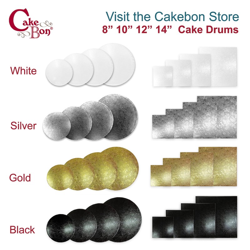 Cakebon Cake Boards - Sturdy 1/2 Thick Drums - 10
