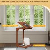 C-Shaped Couch Table, Side Tables with 360° Rotating Wheels, 45°