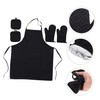 Vaguelly 1Set Cooking Apron with Heat Resistant Oven Mitts and
