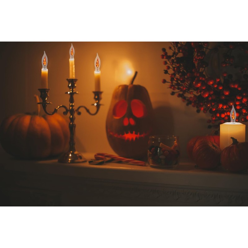 The Dreidel Company Flicker Flame Shaped Light Bulbs, E12 Replacement