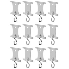 MULTIBROS Pack of 12 hangers with S-hooks for piping rail, awning hooks, awning hangers, 5/6 mm and 7/8 mm