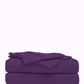 Pampered By Porsha Luxurious Feel Sheet Set - Double-Brushed Microfiber - 2 Piece (Eggplant, King Pillowcases)