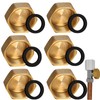 6pcs Brass Blanking Caps 1/4,Internal Thread Spigot with 6 Sealing