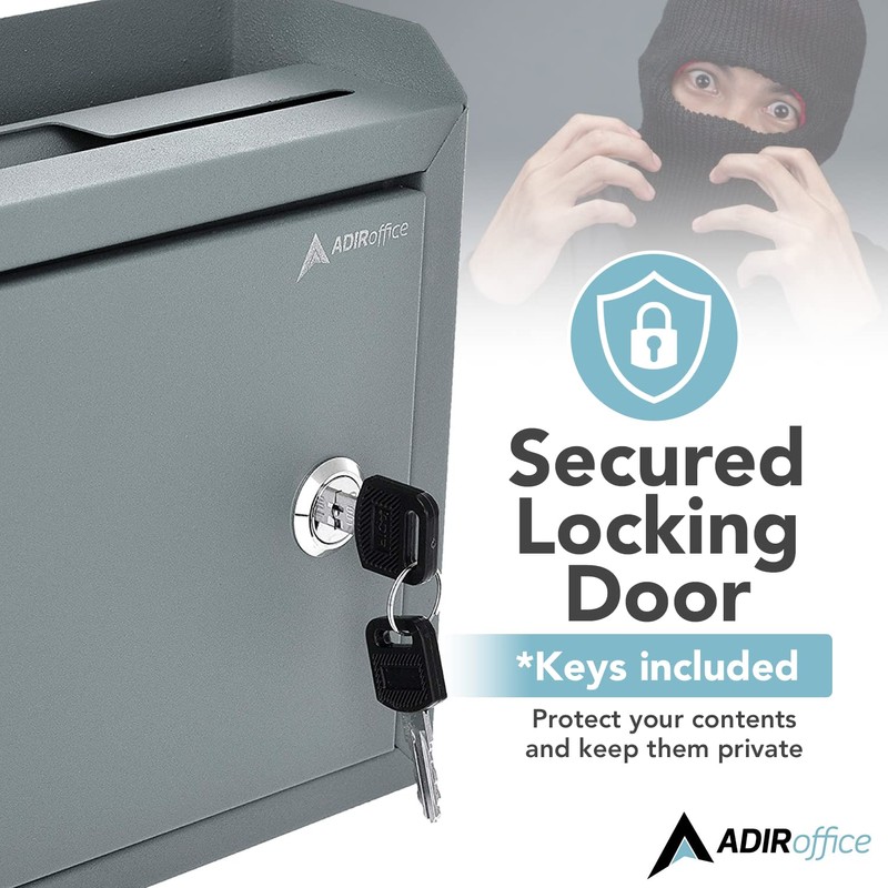 Adir Suggestion Box with Slot and Lock - Money Drop