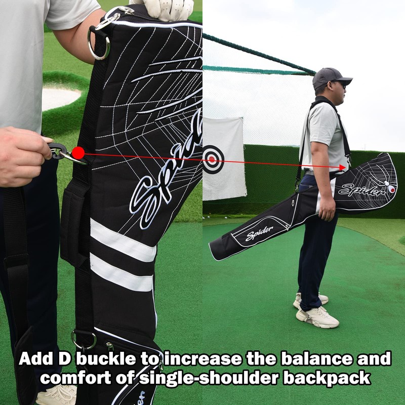 Black Porable Lightweight Waterproof 1cm Thick Padded Pencil Carry Golf