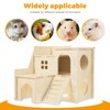 POMFAEE Wooden Dwarf Hamster House, Hamster Tiny House Hideout, Hamster
