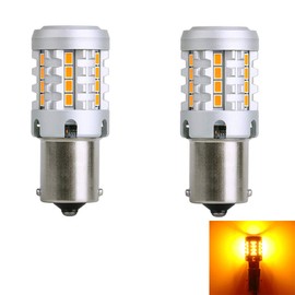 S25 Single LED Turn Signal, Amber, Built-in Resistor, 1156 BA15S, PY21W, LED Bulb, High Fla Prevention, Turn Signal Valve, Different Pin Angle, 180 Degree Pin Angle, Orange, Bright, 3020 SMD