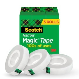 Scotch Magic Tape, Invisible, Home Office Supplies and Back to School Supplies for College and Classrooms, 3 Rolls