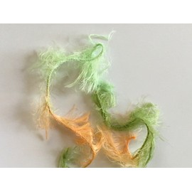 Greens Orange Long Eyelash Yarn - Dark Horse Yarns Soft #107 Melon Ball - 100 Grams