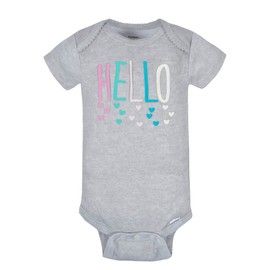 Gerber Baby Girl's 8-Pack Short Sleeve Onesies Bodysuits, Clouds, 6-9 Months