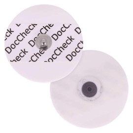 DocCheck Disposable Electrodes "Bzzz" - Pack of 30 Push Button Connection, Diameter 50 mm, Foam, For ECG and Ergometrics, Good Contact Properties, Lasting Conductivity, Comfortable to Wear,