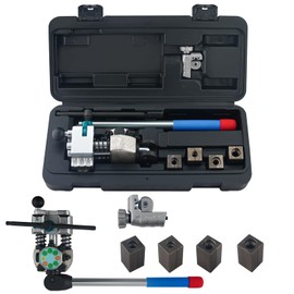 Professional Brake Line Flaring Tool 45 Degree Set Single, Bubble, Double Flare Tool Kit for Steel, Copper Tube