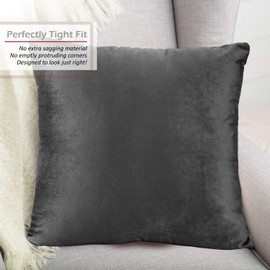 Nestl NB-2TRPLW Throw-Pillow-Covers, 18x18 Inch, Charcoal Stone Gray 4 Count
