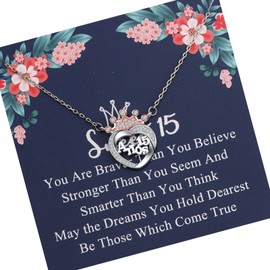 FEELMEM 15 Year Old Gift 15 Anos Quinceanera Necklace Girls Sweet 15 Jewelry Quinceanera Gift 15th Birthday Gift for Girl (15 Anos)