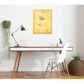 Waffle Iron Patent Print Golden Look with Border (20" x 24") M14052