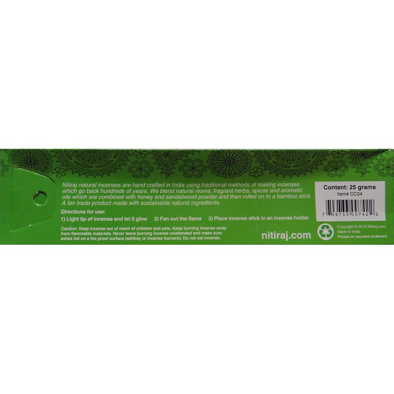 Nitiraj Green Champa Natural Balance Incense 25gm Single Packet