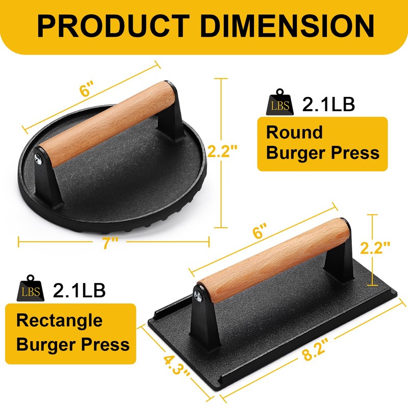 AIVIKI Burger Press, Smash Burger Press for Blackstone Griddle, Heavy