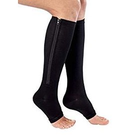 Compression Zipper Socks- Black- Unisex- Small