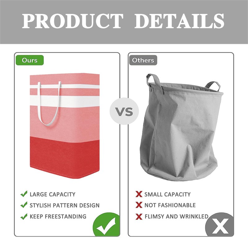 Kewjug Foldable Laundry Basket，Large Laundry Baskets with Handles,Waterproof Laundry Hamper,Collapsible