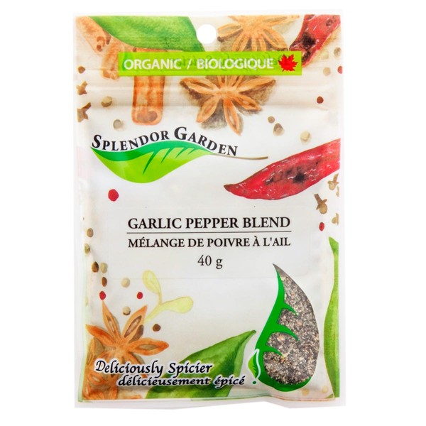 Splendor Garden Organic Garlic Pepper Blend 40g