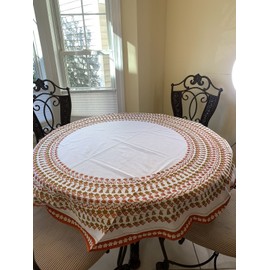 AdonisUSA Tablecloth Round 61" and 29.5"x29.5" Square overlay 2 pc. set. Color-orange