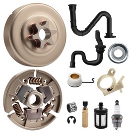 .325" 7T Spur Sprocket Clutch Drum Kit with Oil Pump Fuel Filter Oil Hose Line Worm Gear Spark Plug Compatible with Stihl MS231 MS231C MS251 MS251C Chainsaw Replace 1123 160 2050, 1143 640 2002